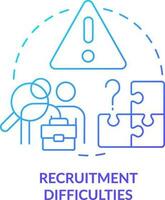 Recruitment difficulties blue gradient concept icon. Lack of specialists. Treasury management trend abstract idea thin line illustration. Isolated outline drawing vector