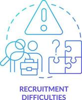 Recruitment difficulties blue gradient concept icon. Lack of specialists. Treasury management trend abstract idea thin line illustration. Isolated outline drawing vector