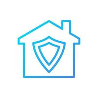 Home security pixel perfect gradient linear vector icon. Burglary prevention. Insurance. Automated safety system. Thin line color symbol. Modern style pictogram. Vector isolated outline drawing