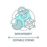 Data integrity turquoise concept icon. Information compliance. Organization abstract idea thin line illustration. Isolated outline drawing. Editable stroke vector