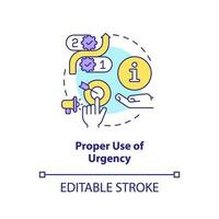 Proper use of urgency concept icon. Marketing psychology tactic. Boost interaction abstract idea thin line illustration. Isolated outline drawing. Editable stroke vector