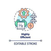 Highly efficient energy concept icon. Fueling station. Advantage of hydrogen abstract idea thin line illustration. Isolated outline drawing. Editable stroke vector