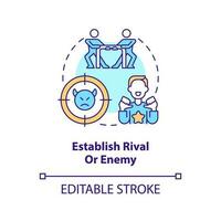 Establish rival and enemy concept icon. Healthy competition in business. Boost growth abstract idea thin line illustration. Isolated outline drawing. Editable stroke vector