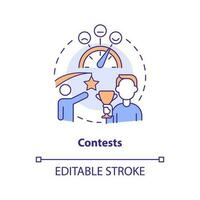 Contests concept icon. Healthy competition. Boost consumer interaction. Marketing abstract idea thin line illustration. Isolated outline drawing. Editable stroke vector