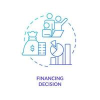 Financing decision blue gradient concept icon. Capital structure. Type of financial decision abstract idea thin line illustration. Isolated outline drawing vector