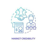 Market credibility blue gradient concept icon. Partnership. Benefit of alternative lending abstract idea thin line illustration. Isolated outline drawing vector