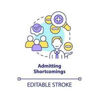 Admitting shortcomings concept icon. Gain business strengths. Psychological effect abstract idea thin line illustration. Isolated outline drawing. Editable stroke vector