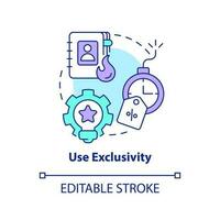 Use exclusivity concept icon. Special propositions. Impact consumer behaviour abstract idea thin line illustration. Isolated outline drawing. Editable stroke vector