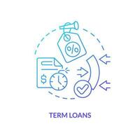 Term loans blue gradient concept icon. Repayment flexibility. Source of long term financing abstract idea thin line illustration. Isolated outline drawing vector