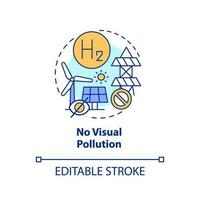 No visual pollution concept icon. Clean energy solution. Hydrogen fuel cells benefit abstract idea thin line illustration. Isolated outline drawing. Editable stroke vector