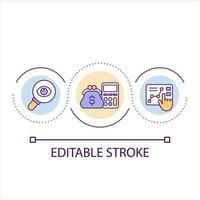 Choosing best market option loop concept icon. Finance saving. Profit level. Seller analysis abstract idea thin line illustration. Isolated outline drawing. Editable stroke vector