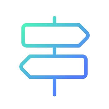 señales señalando en diferente direcciones píxel Perfecto degradado lineal ui icono. GPS navegación. línea color usuario interfaz símbolo. moderno estilo pictograma. vector aislado contorno ilustración