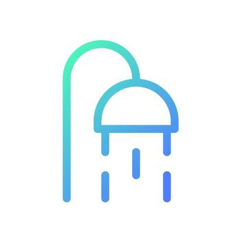 público ducha opción píxel Perfecto degradado lineal ui icono. quedarse limpiar en la carretera. GPS navegación. línea color usuario interfaz símbolo. moderno estilo pictograma. vector aislado contorno ilustración