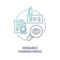 Research funding needs blue gradient concept icon. Successful financial management for startup abstract idea thin line illustration. Isolated outline drawing vector