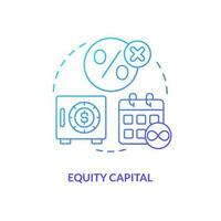 Equity capital blue gradient concept icon. Interest and dividends free. Source of long term financing abstract idea thin line illustration. Isolated outline drawing vector