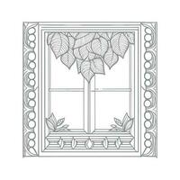 Window coloring book vector