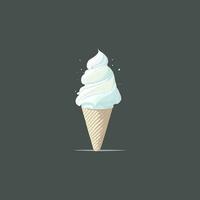 Vanilla ice cream vector illustration.