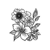 isolated daisy line art floral clipart Vector