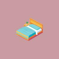 Bed vector isometric view.