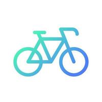 bicicleta píxel Perfecto degradado lineal ui icono. montando bicicleta. alquiler servicio. transporte modo. línea color usuario interfaz símbolo. moderno estilo pictograma. vector aislado contorno ilustración
