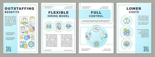 superación ventajas azul degradado folleto modelo. economía. lleno control. folleto diseño con lineal iconos 4 4 vector diseños para presentación, anual informes