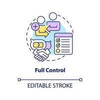 Full control concept icon. Outstaffing benefit abstract idea thin line illustration. Project management. Task coordination. Isolated outline drawing. Editable stroke vector