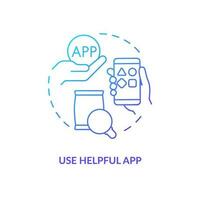 Use helpful app blue gradient concept icon. Add review on product. Method to get client feedback abstract idea thin line illustration. Isolated outline drawing vector