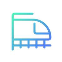 Rail transport pixel perfect gradient linear ui icon. High-speed bullet train. Transferring passengers. Line color user interface symbol. Modern style pictogram. Vector isolated outline illustration