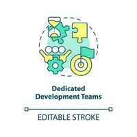 Dedicated development teams concept icon. Pricing model in IT outsourcing abstract idea thin line illustration. Isolated outline drawing. Editable stroke vector