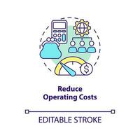 Reduce operating costs concept icon. Outsourcing benefit for business process abstract idea thin line illustration. Isolated outline drawing. Editable stroke vector