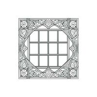 Window coloring book. vector