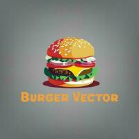 un bonito hamburguesa vector