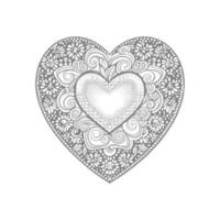 Flower with frame in shape of heart. decoration in ethnic oriental vector