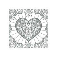 Flower with frame in shape of heart. decoration in ethnic oriental vector