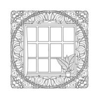 Window coloring book vector