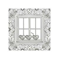 Window coloring book. vector