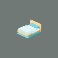 Bed vector isometric view.