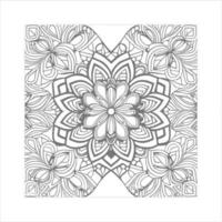 Flower with frame in shape of heart. decoration in ethnic oriental vector