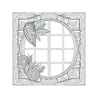 Window coloring book vector