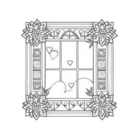 Window coloring book. vector