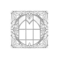 Window coloring book. vector