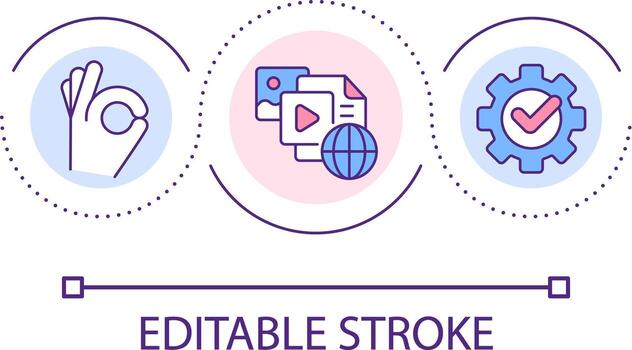 global información compartiendo lazo concepto icono. contenido para internacional redes negocio éxito resumen idea Delgado línea ilustración. aislado contorno dibujo. editable carrera vector