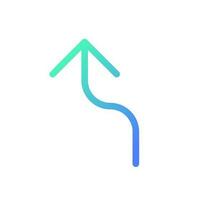 Left reverse turn arrow pixel perfect gradient linear ui icon. Reach destination. Road sign. Driving car. Line color user interface symbol. Modern style pictogram. Vector isolated outline illustration