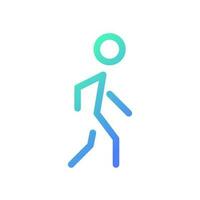 Pedestrian pixel perfect gradient linear ui icon. Walking person. Passerby on crosswalk. GPS navigation. Line color user interface symbol. Modern style pictogram. Vector isolated outline illustration