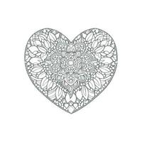 Flower with frame in shape of heart. decoration in ethnic oriental, vector