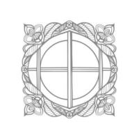 Window coloring book vector