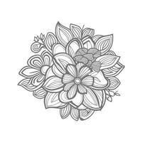 line art flower bouquet vector