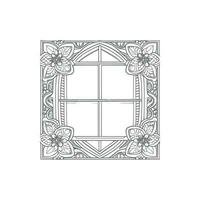 Window coloring book. vector