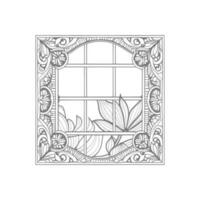 Window coloring book vector