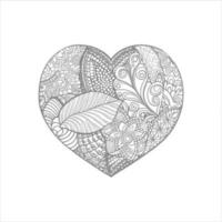 Flower with frame in shape of heart. decoration in ethnic oriental vector